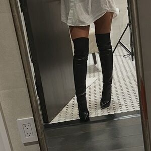 Casadei Black Blade Over the Knee Boot soft NEVER WORN OUT like new sz 37.5